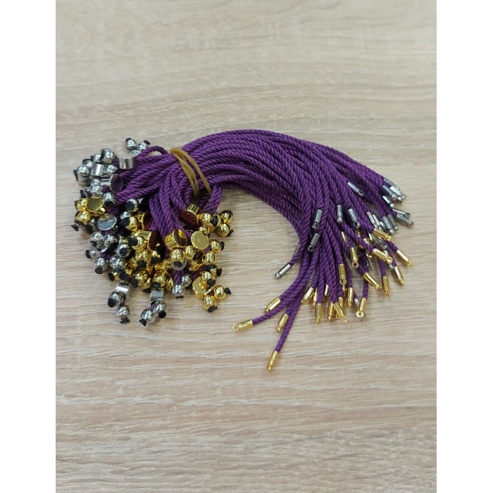 Patlıcan Moru Koton İp Asansör Kapama