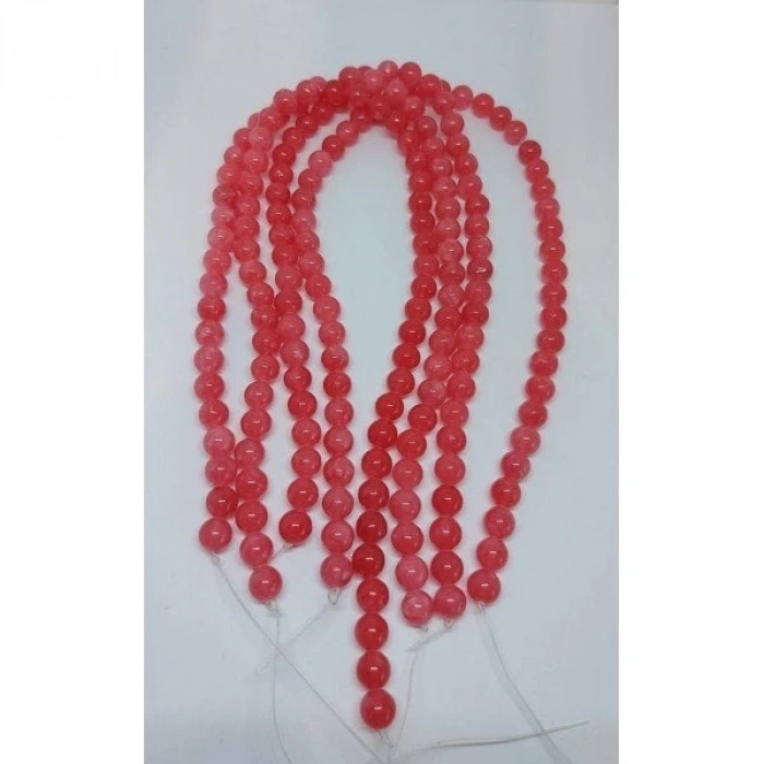 Pembe Ceyt (Jade) Doğaltaşlar , 8 mm Küre