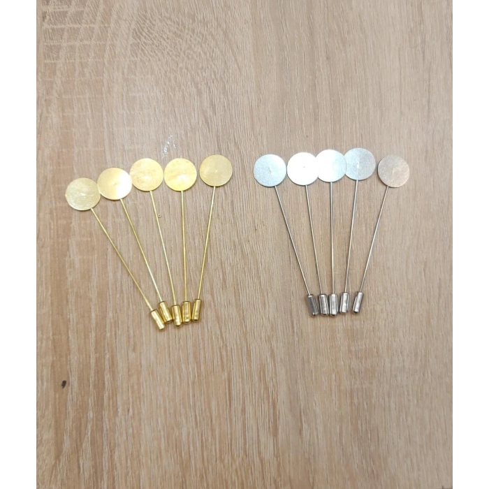 Saplı Broş İğneleri , Altın ve Gümüş