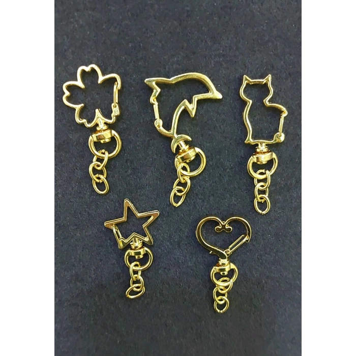 Şekilli Altın Kaplama Anahtarlıklar