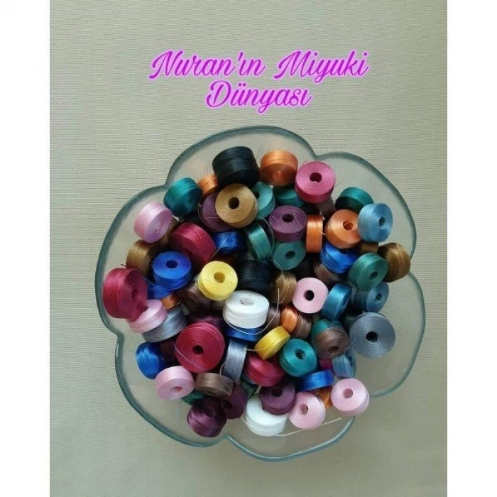 Siyah Disket İp, 108 metre, Hem kum boncuk, hem miyuki için naylon ip