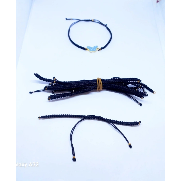 Siyah Makrome Bileklik Asansör Kapamalar