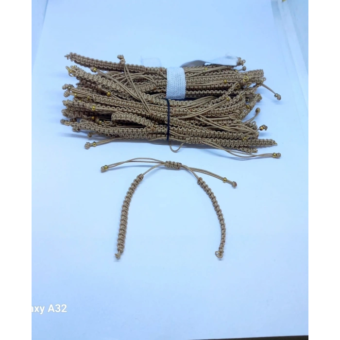 Sütlü Kahve Makrome Bileklik Asansör Kapamalar