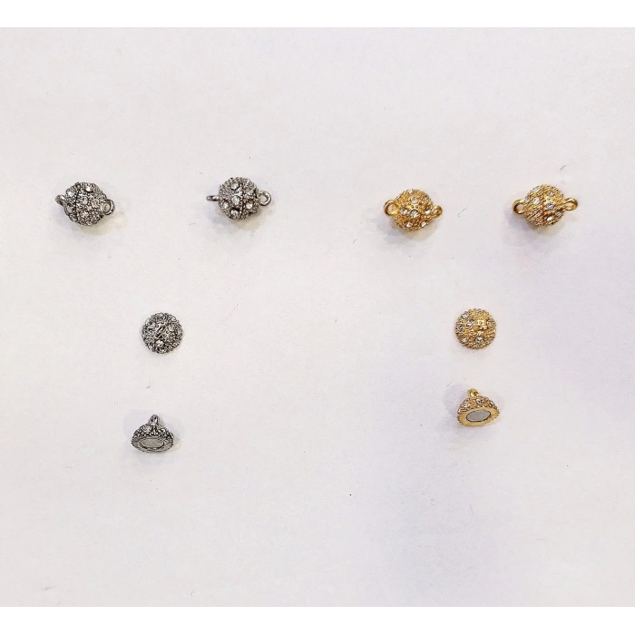 Zirkon Taşlı, 8 mm Küre Mıknatıs Kapamalar