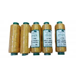 Erfil Marka , Koyu Altın Simli Mumlu İpler , 1 mm , 100 Metre