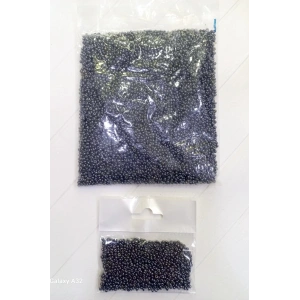 8 mm Dökme Kum Boncuklar, Parlak Antrasit, 25 Gram