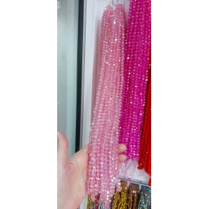 8 mm Transparan Şeker Pembe Kristaller