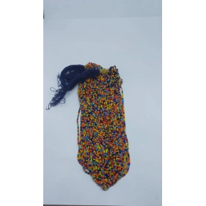 Afgan Boncukları Karışık Renkli 11 Turuncu Sarı Lacivert Mavi Kırmızı Sarı