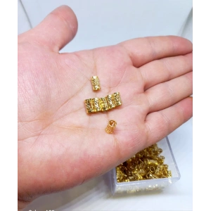 Altın Kaplama Boru Bileklik ve Kolye Ara Aparatı,1 Adet