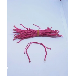 Gül Pembe Makrome Bileklik Asansör Kapamalar