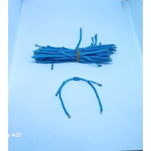 Deniz Mavisi Makrome Bileklik Asansör Kapamalar