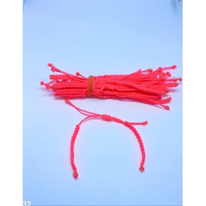 Fosforlu Pembe Makrome Bileklik Asansör Kapamalar