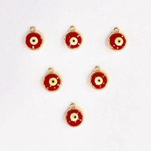Kırmızı , Tek taraflı , Tek Kulplu Göz Boncuklar