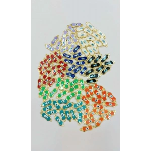 Mineli Ortası Basık Göz Boncuk , Çift Kulplu Bileklik İçin