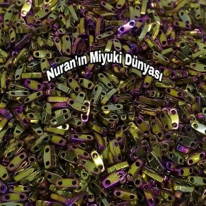 No : 1 Yeşil Üstüne Mor Janjanlı Çeyrek (Quarter ) Tila (QTL - 188 ) 3 gram