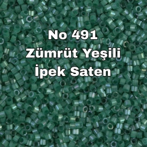 No: 491 Miyuki Delica 11/00 DB1814 | Zümrüt Yeşili İpek Saten 3 Gram