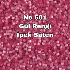 No: 501 Miyuki Delica 11/00 DB1807 | Gül Rengi İpek Saten 3 Gram