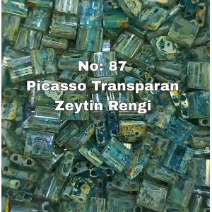 No: 87 Tam Tila (TL-4506 )  Picasso Transparan Zeytin Rengi  3 gram