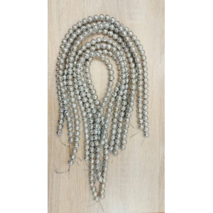 Parlak Gümüş Lav Taşları , 8 mm , Küre