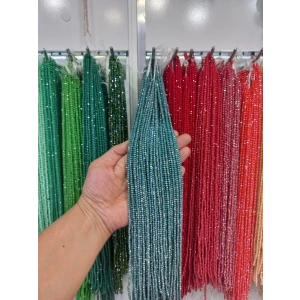 Parlak Janjanlı Turkuaz Kristaller, 3 mm