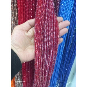 Parlak Koyu Kırmızı Kristaller , 4 mm