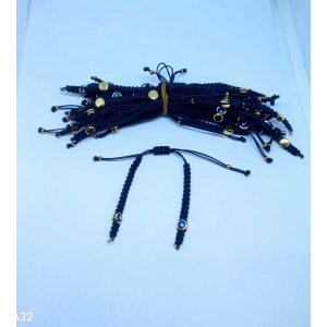 Siyah Nazar Boncuklu Makrome Bileklik Asansör Kapamalar