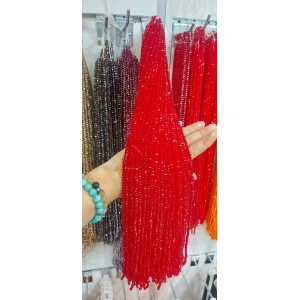 Transparan (Şeffaf)  Bayrak Kırmızısı Kristaller , 4 mm