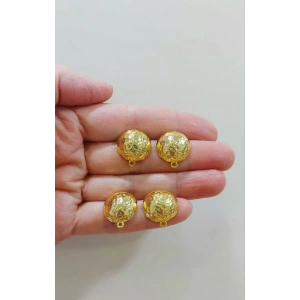 Altın Kaplama Yuvarlak Küpe Klipsleri , 1 Çift