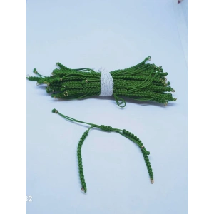 Yaprak Yeşili Makrome Bileklik Asansör Kapamalar