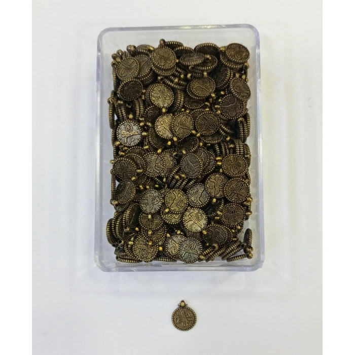 10 mm, Tek Kulplu, Antik Yeşil Tuğralar, 5 adet