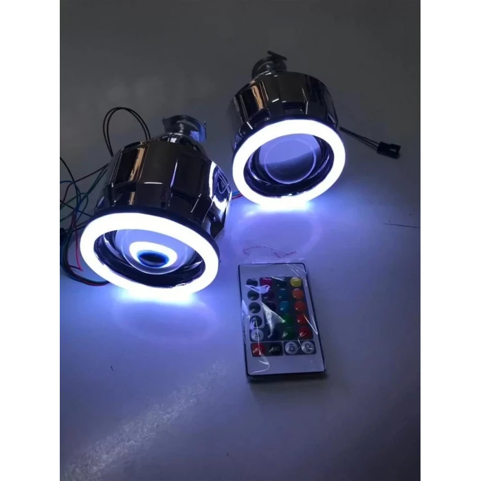 2.5 İNÇ DÜZ Bİ-XENON MERCEK + YUVARLAK ANGEL BEYAZ