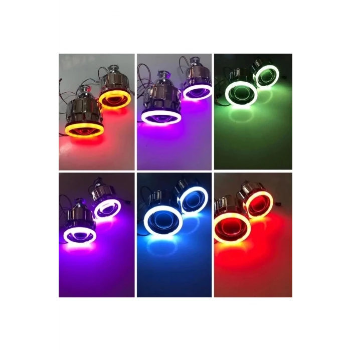 2.5 İNÇ DÜZ Bİ-XENON MERCEK + YUVARLAK ANGEL RGB