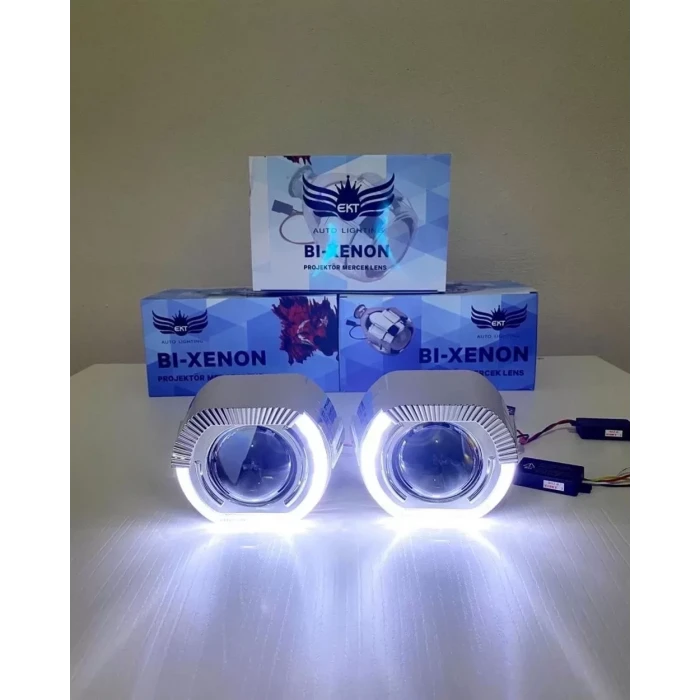 2.5 İNÇ J MODEL Bİ-XENON MERCEK BEYAZ ANGEL + RGB ŞEYTAN GÖZ