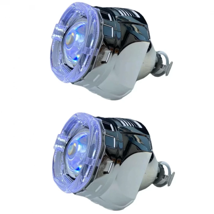 2.5 İNÇ KARE ANGELLI Bİ-XENON MERCEK BEYAZ ANGEL + BEYAZ ŞEYTAN GÖZ G261S WHİTE WHİTE