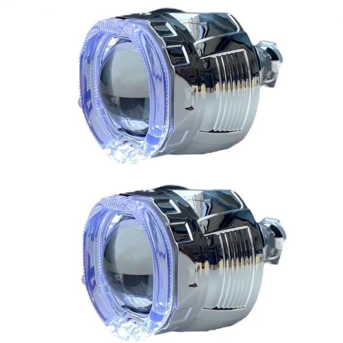 2.5 İNÇ KARE ANGELLI Bİ-XENON MERCEK BEYAZ ANGEL + BEYAZ ŞEYTAN GÖZ G261S WHİTE WHİTE