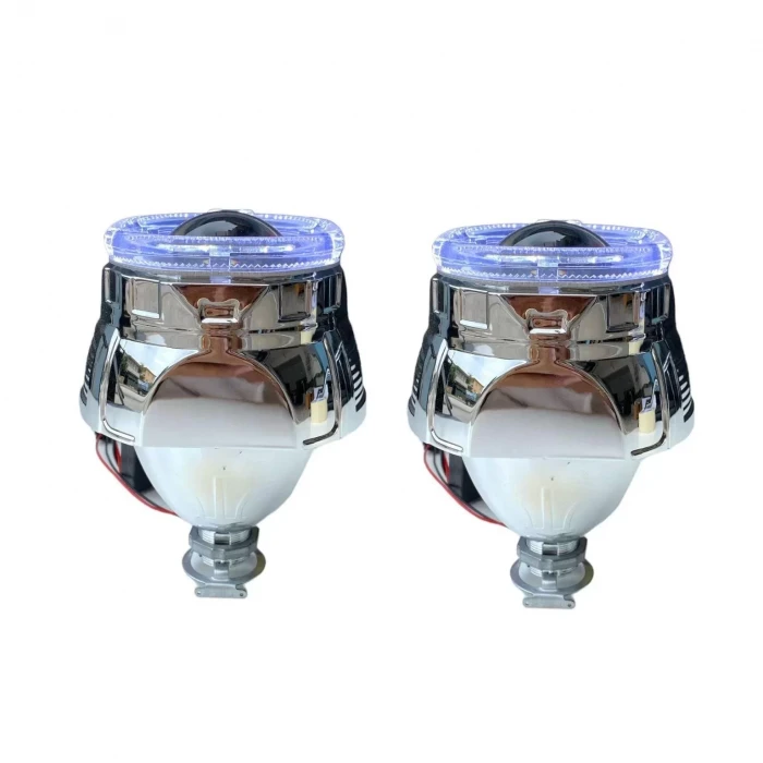 2.5 İNÇ KARE ANGELLI Bİ-XENON MERCEK BEYAZ ANGEL + BEYAZ ŞEYTAN GÖZ G261S WHİTE WHİTE