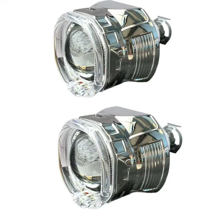 2.5 İNÇ KARE ANGELLI Bİ-XENON MERCEK BEYAZ ANGEL + BEYAZ ŞEYTAN GÖZ G261S WHİTE WHİTE