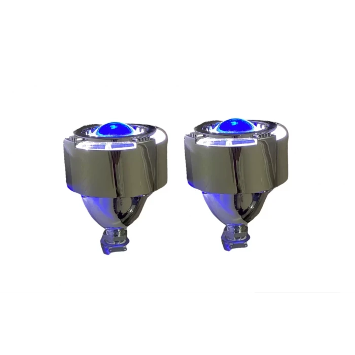 2.5 İNÇ KARE ANGELLI Bİ-XENON MERCEK BEYAZ ANGEL + MAVİ ŞEYTAN GÖZ G261S BLUE WHİTE