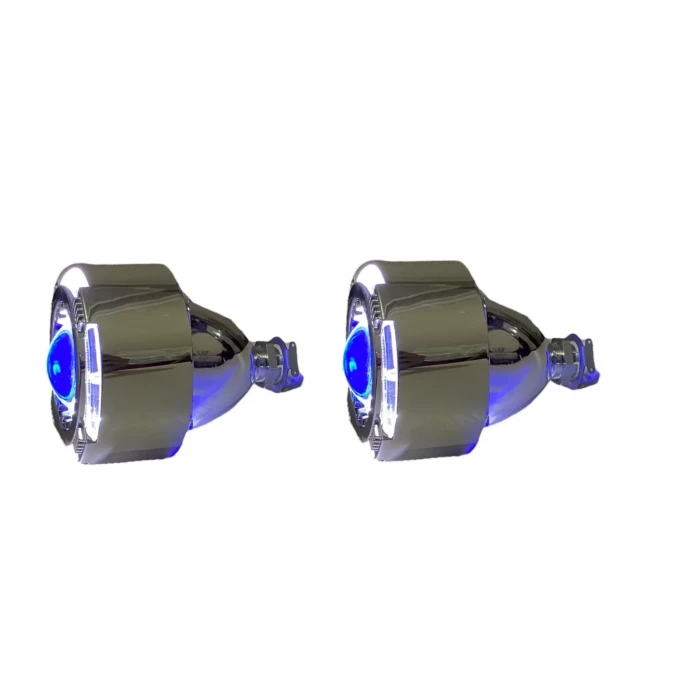 2.5 İNÇ KARE ANGELLI Bİ-XENON MERCEK BEYAZ ANGEL + MAVİ ŞEYTAN GÖZ G261S BLUE WHİTE
