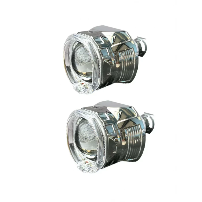 2.5 İNÇ KARE ANGELLI Bİ-XENON MERCEK BEYAZ ANGEL + RGB ŞEYTAN GÖZ