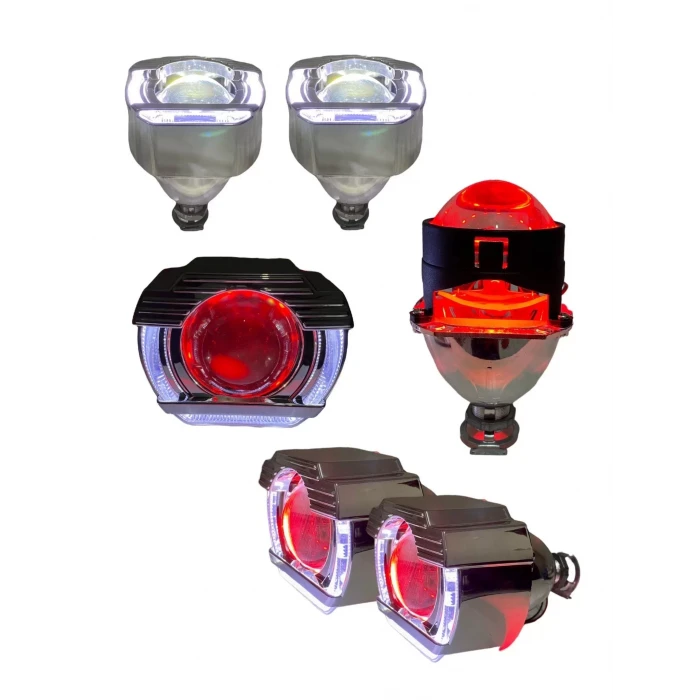 2.5 İNÇ KESİK U Bİ-XENON MERCEK BEYAZ ANGEL + KIRMIZI ŞEYTAN GÖZ