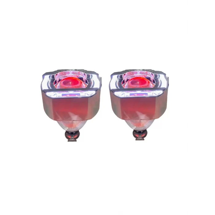 2.5 İNÇ KESİK U Bİ-XENON MERCEK BEYAZ ANGEL + KIRMIZI ŞEYTAN GÖZ