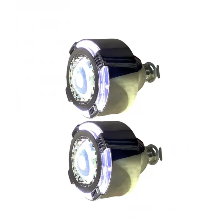 2.5 İNÇ KESİK YUVARLAK Bİ-XENON MERCEK BEYAZ ANGEL + BEYAZ ŞEYTAN GÖZ