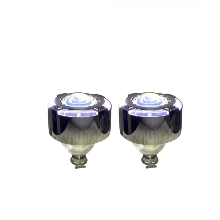 2.5 İNÇ KESİK YUVARLAK Bİ-XENON MERCEK BEYAZ ANGEL + BEYAZ ŞEYTAN GÖZ