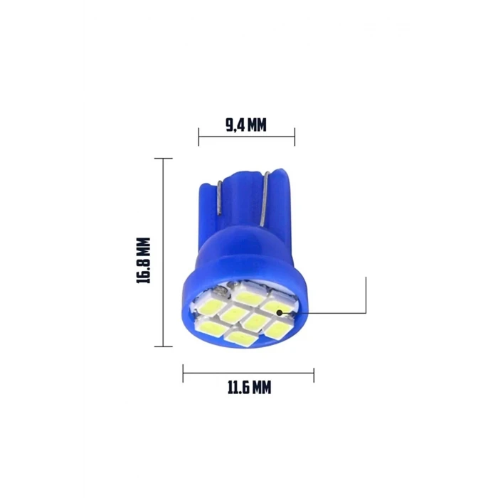 4 LEDLİ PLASTİK T10 BUZ MAVİ