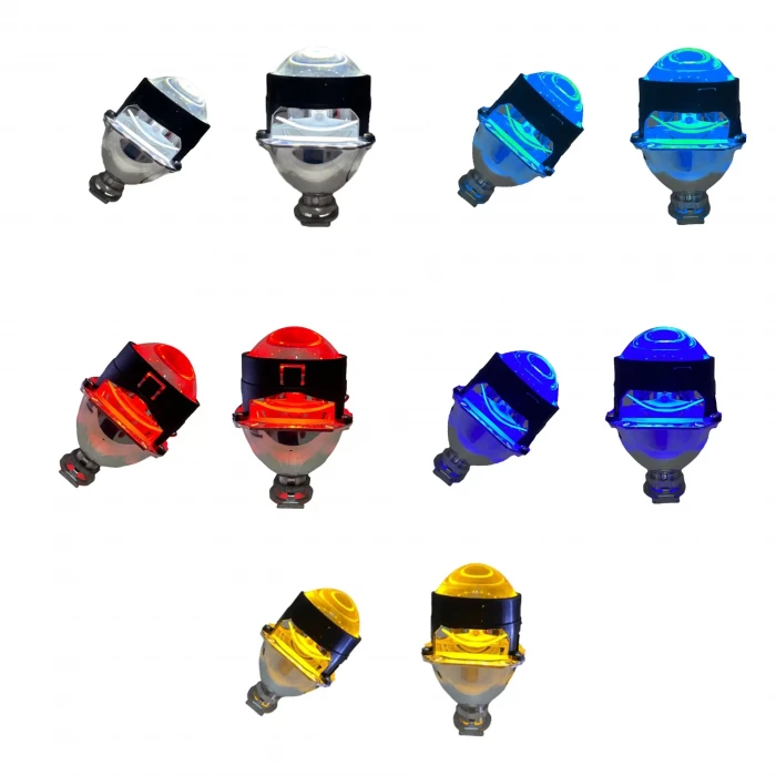 3 İNÇ DÜZ Bİ-XENON MERCEK YUVARLAK KAPAK RGB ŞEYTAN GÖZ