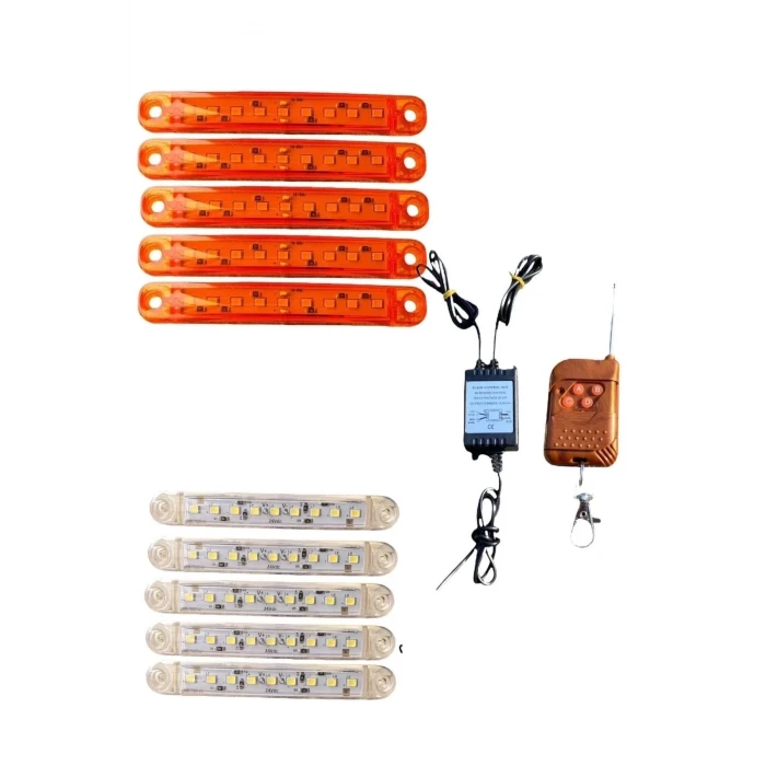 UZAKTAN KUMANDALI 9 LEDLİ 10 ADET PARMAK LED TURUNCU BEYAZ