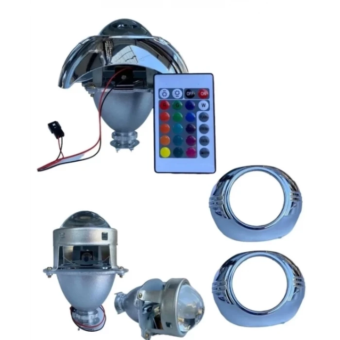 3 İNÇ DÜZ Bİ-XENON MERCEK MODELLİ KAPAK RGB ŞEYTAN GÖZ