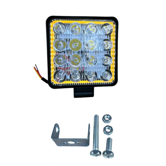 16 LED KARE ÇALIŞMA LAMBASI TURUNCU BEYAZ