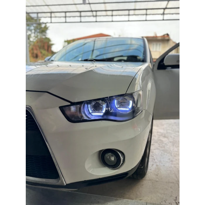 2.5 İNÇ DÜZ Bİ XENON MERCEK KESİK U BEYAZ ANGELLI KAPAK SET